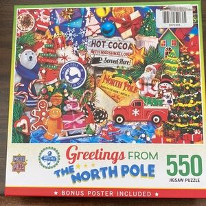 Greeting From The North Pole Jigsaw Puzzle 550piece Puzzle, set up once